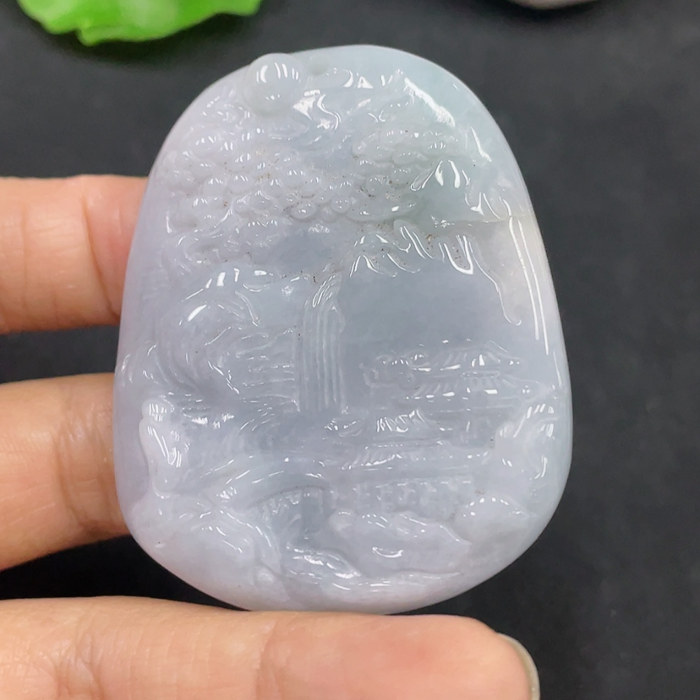 F30499776 JadeitePendant Landscape, Total Weight Approx. 33.6g