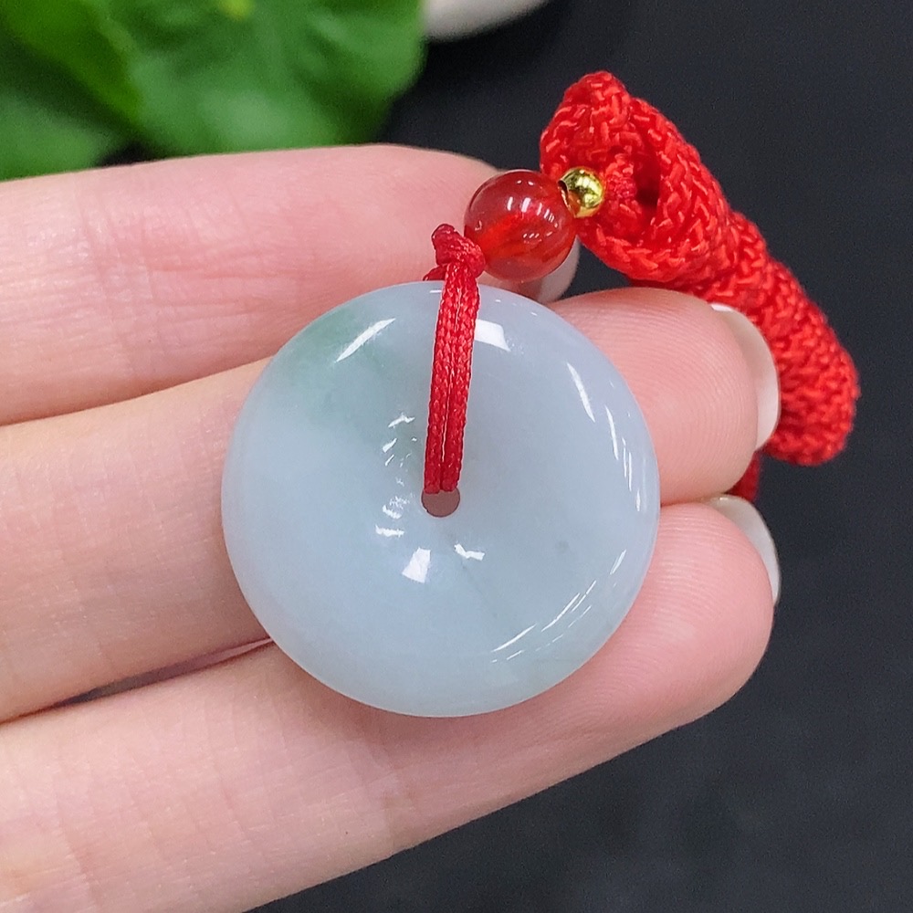 F34003235 Jadeite Safety Buckle Total Weight Approx. 7.7g (Including Rope Weight) With Non-Jade Beads