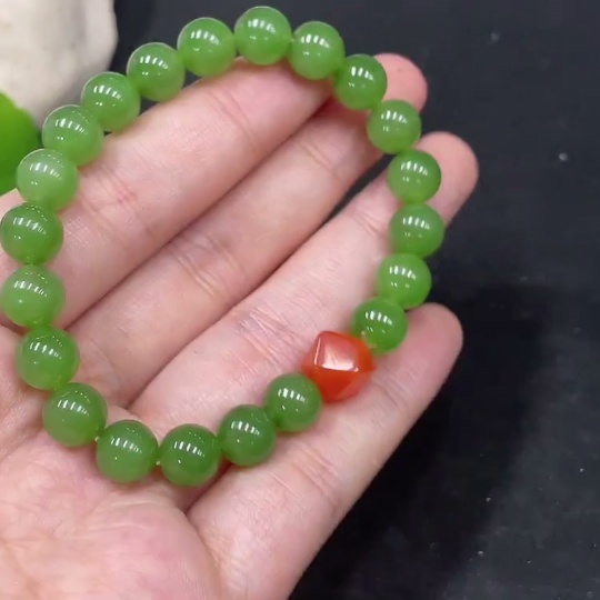 H30537513 Hetian Jade Bracelet Approx.8mm Total Weight Approx.19g Accessories Not Hetian Jade
