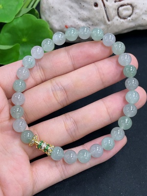 F46563758 翡翠手串 非金  货品总重约18.4g  卡7.2mm左右