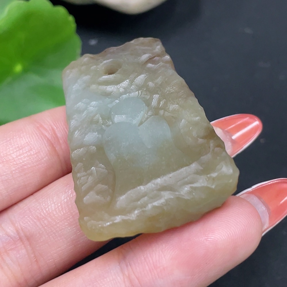 H34027439 Hetian Jade Pendant: Enlightenment Total Weight: Approx. 27.9g