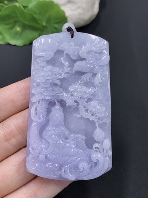 F28271113 Jadeite Mountain and Water Guanyin Pendant