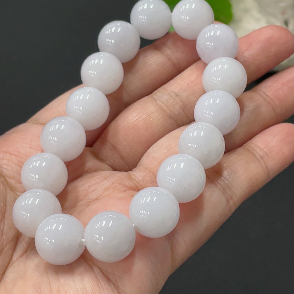 F34058660 Jadeite Bracelet Approx. 12.5mm Beads Total Weight Approx. 53.8g