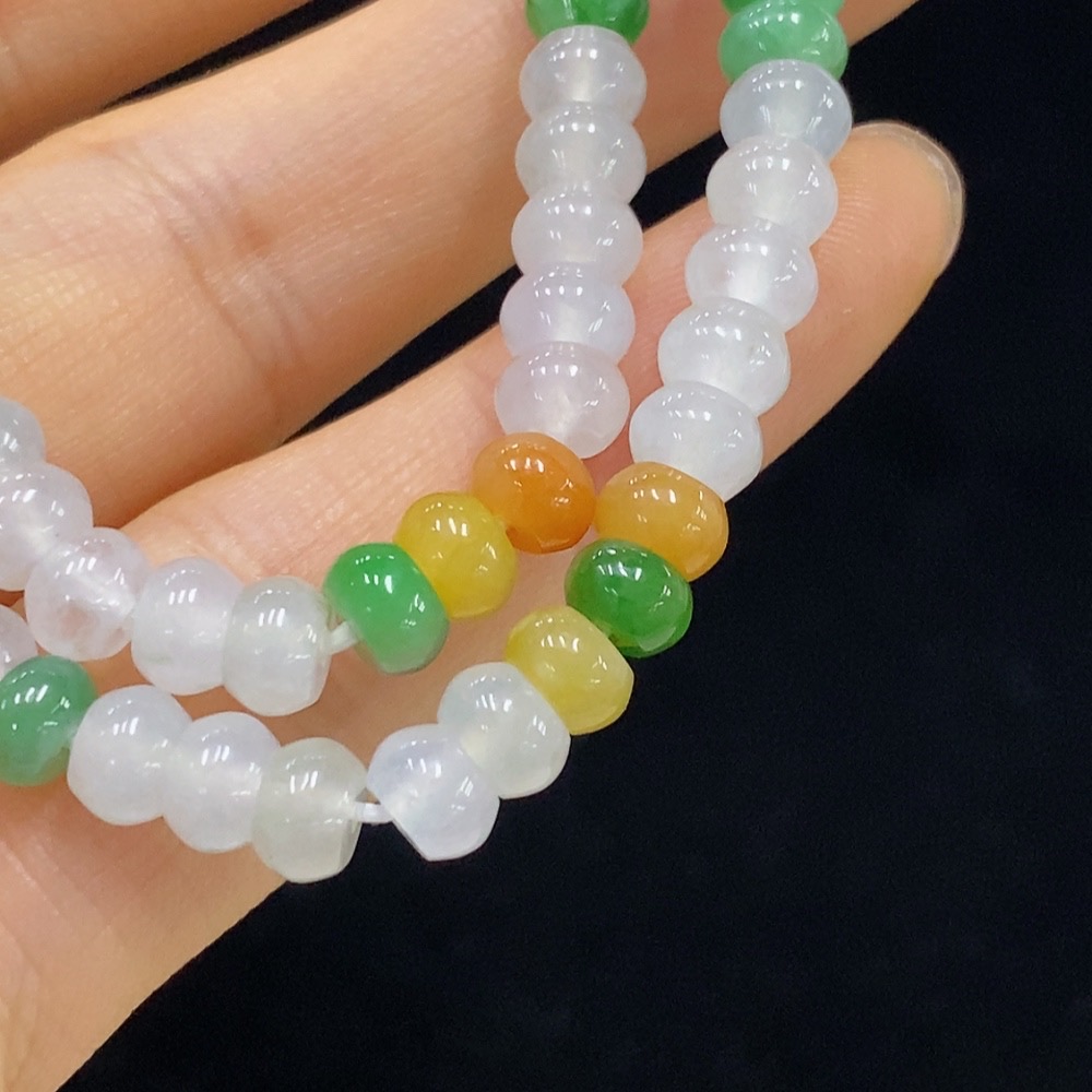 F35095355 Jadeite Bead Necklace Approx. 5.5mm Total Weight Approx. 24.91g