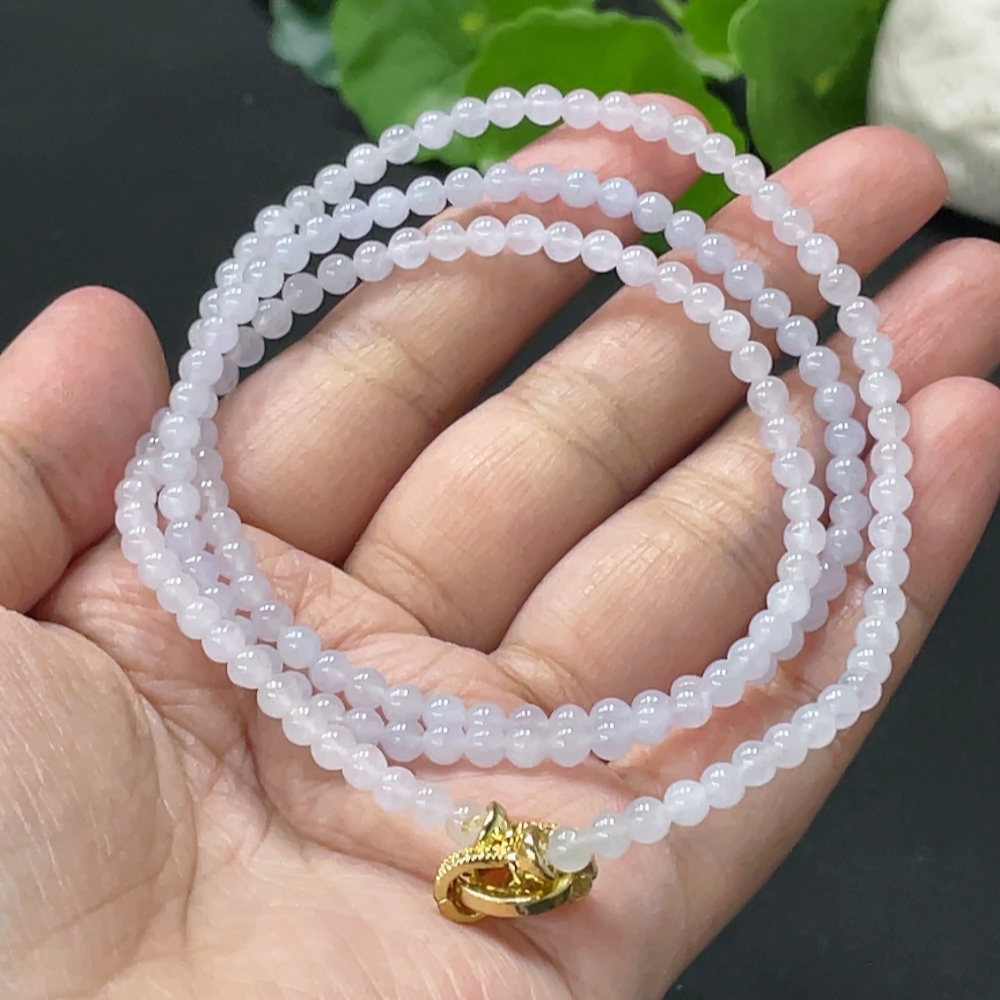 F33837941 Jadeite Bead Necklace Non-Gold Total Weight Approx. 16.4g Size About 3.8mm