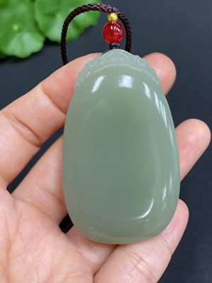 H30571456 Hetian Jade Pendant, Plain Pendant, Total Weight Approx. [with rope] 54g