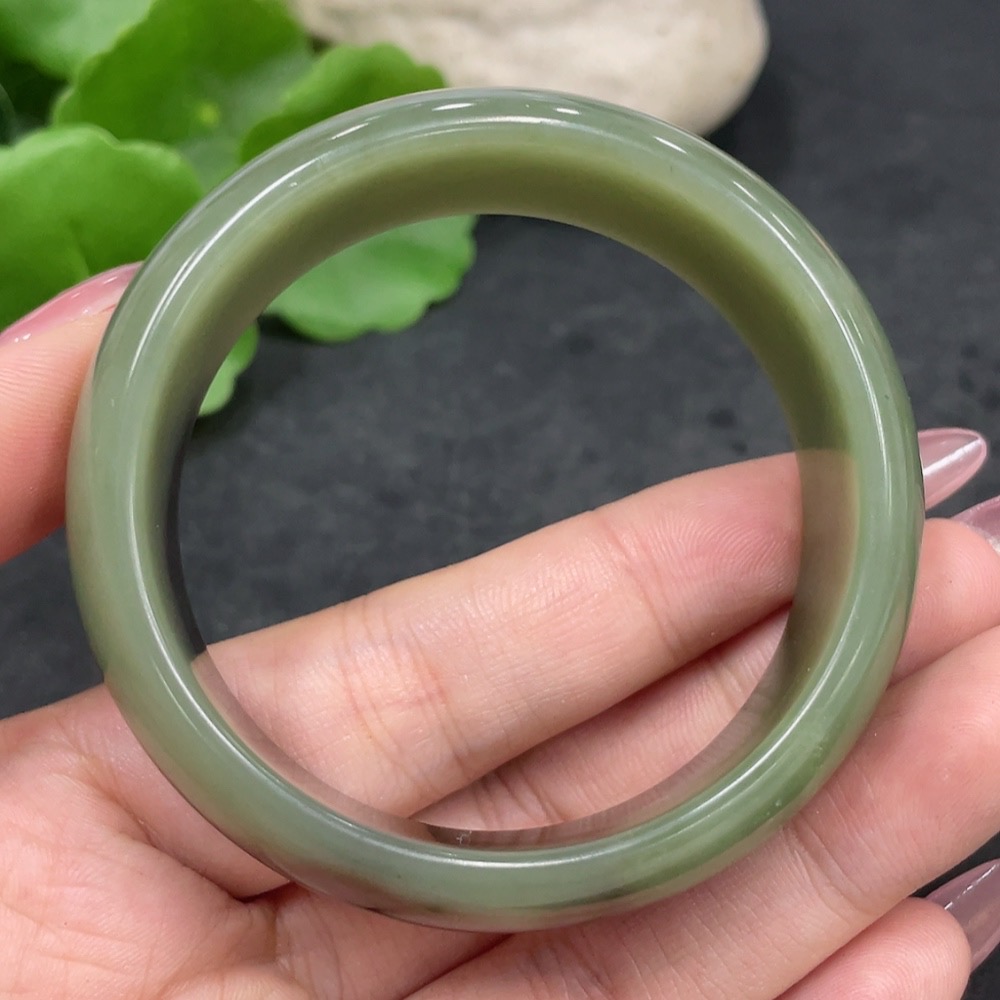 H33840572 Hetian Jade Round Bracelet Size 51.1 Total Weight Approx. 56.1g
