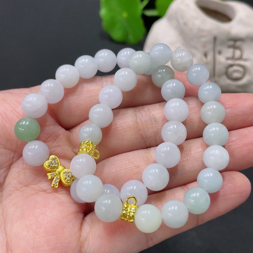 F33935482 Jadeite Bracelet Approx.8mm Beads Non-Gold Accessory
