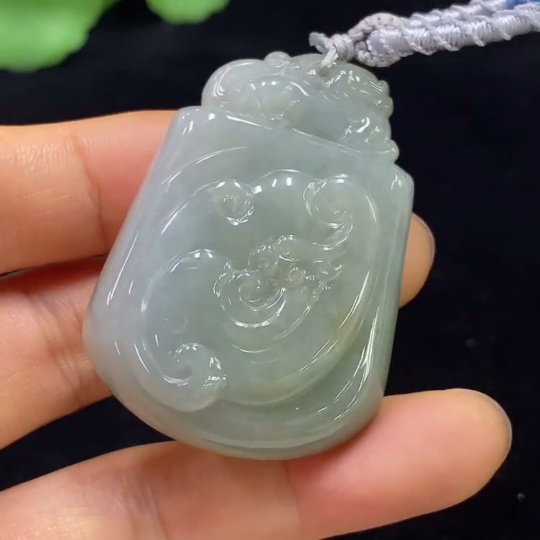 F34044938 Jadeite Pixiu Pendant Total weight approx. 30.09g (including rope weight)