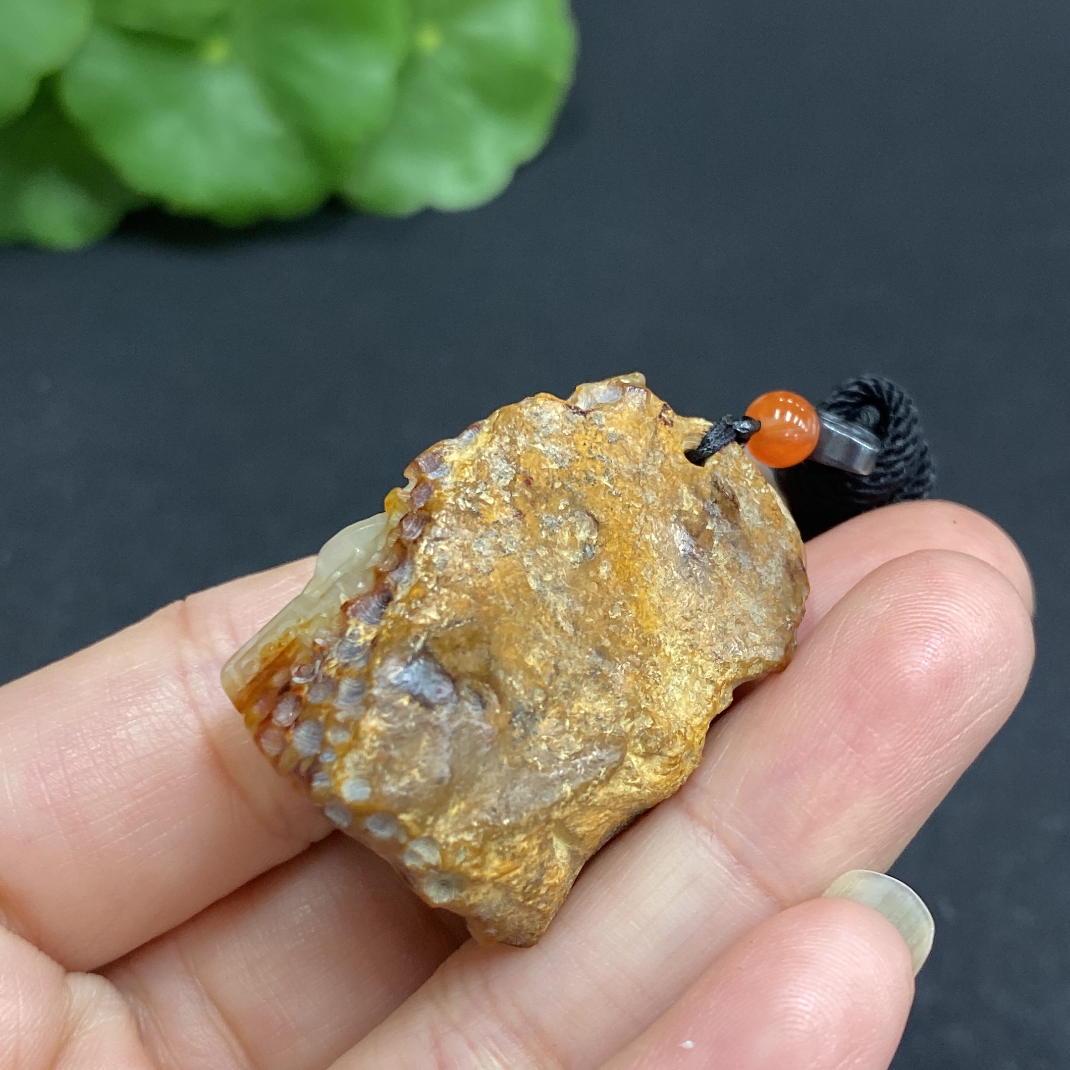 H33880136 Hetian Jade Pendant, Antique-style Piece, Total Weight (Including String) Approx. 19.1g, Undetermined Skin Color Origin