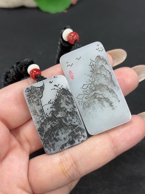 H43219532 和田玉挂件  货品总重约【含绳】51.8g