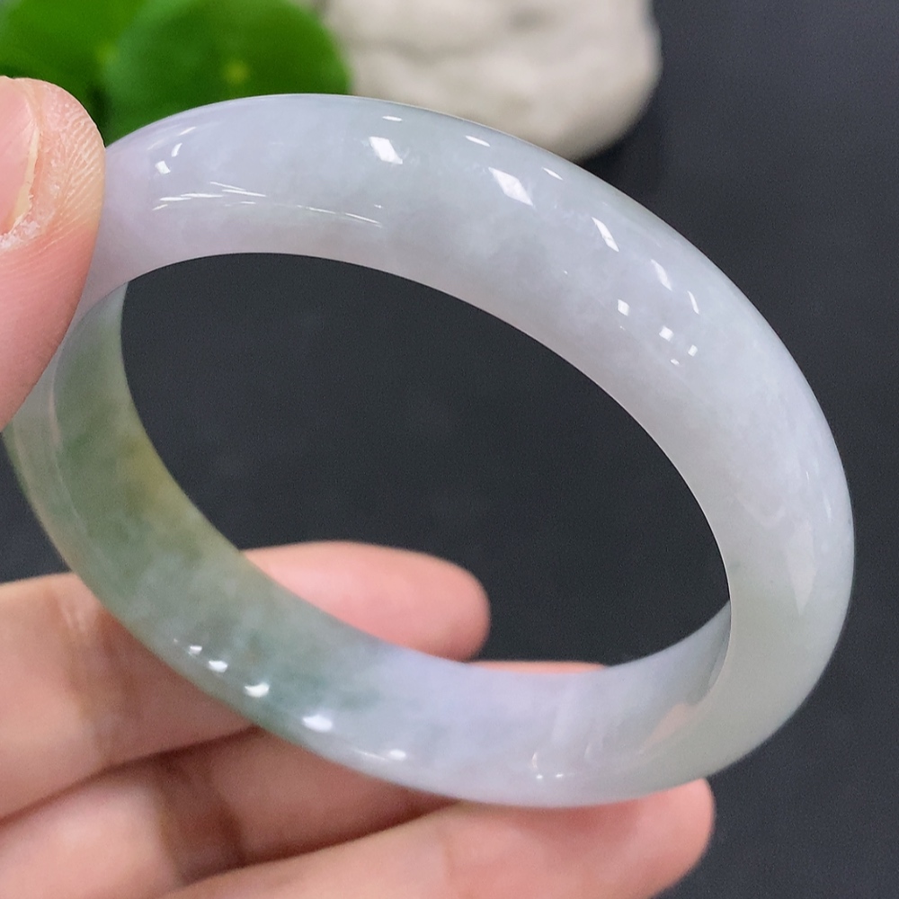 F34000393 Jadeite Round Bangle Size 53.2 Total Weight Approx. 46.56g
