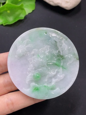 F31651783 翡翠挂件 花开富贵 货品总重约35.98g