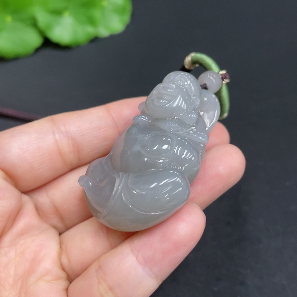 H35109798 Hetian Jade Pendant Buddha Total Weight (including rope) 39.7g