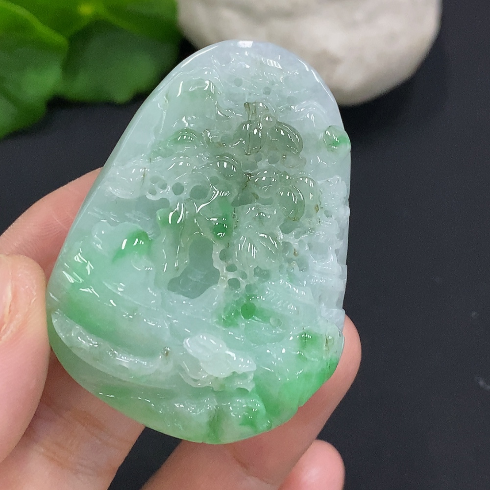 F34070798 Jadeite Pendant Landscape Total Weight Approx. 43.81g