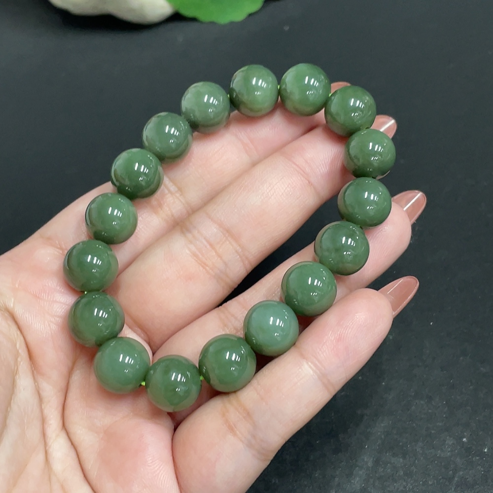 H34010766 Hetian Jade Bracelet Approx. 11.1mm Total Weight Approx. 39.4g