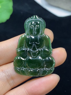 F32803728 Jadeite Guanyin Inlay Piece Total Weight Approximately 4g