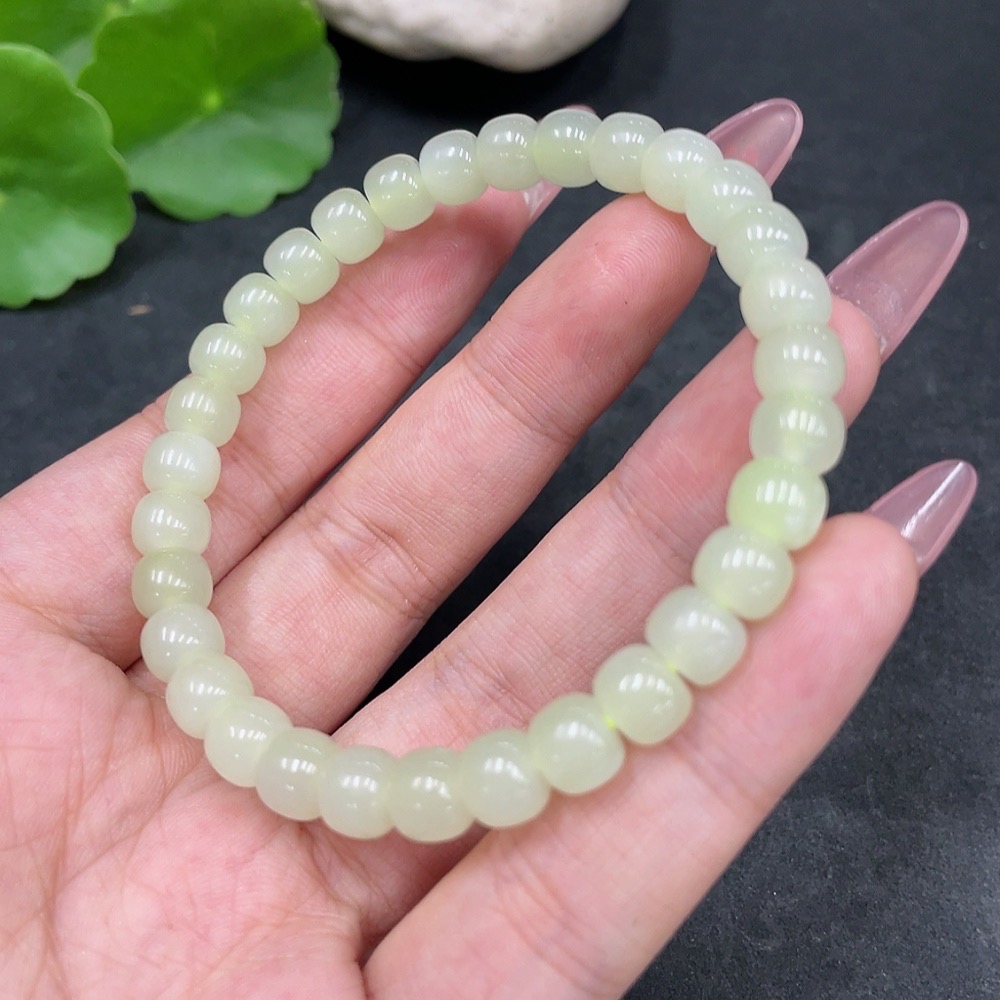 H33885863 Hetian Jade Bracelet approx. 6.7mm total weight approx. 16.5g