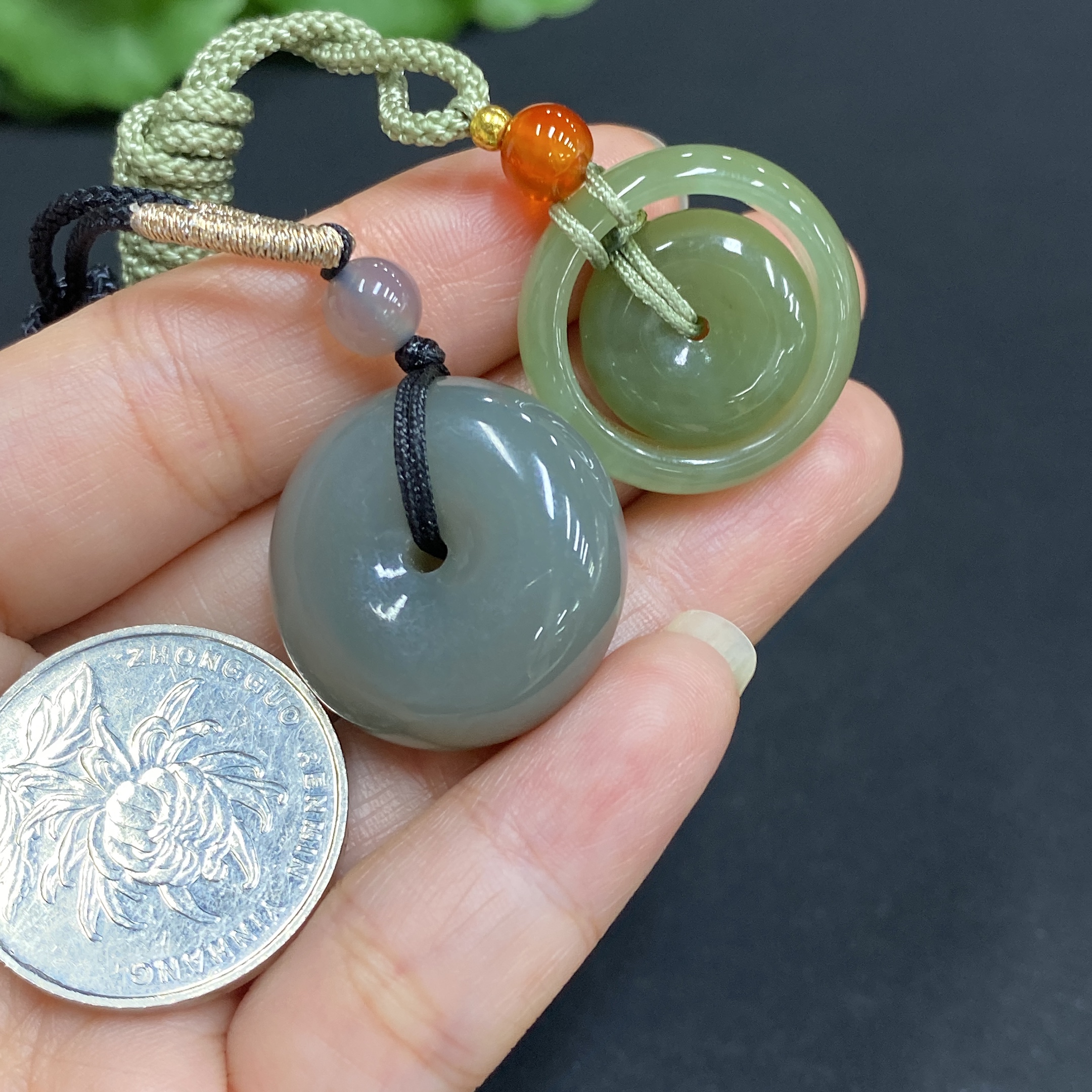 H34015336 Hetian Jade Pendant Mother-Child Buckle Peace Buckle