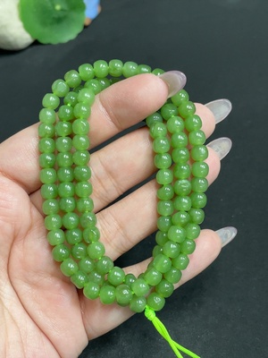 H34956861 Hetian Jade Bead Necklace, Approx. 5.8mm, Total Weight Approx. 36g