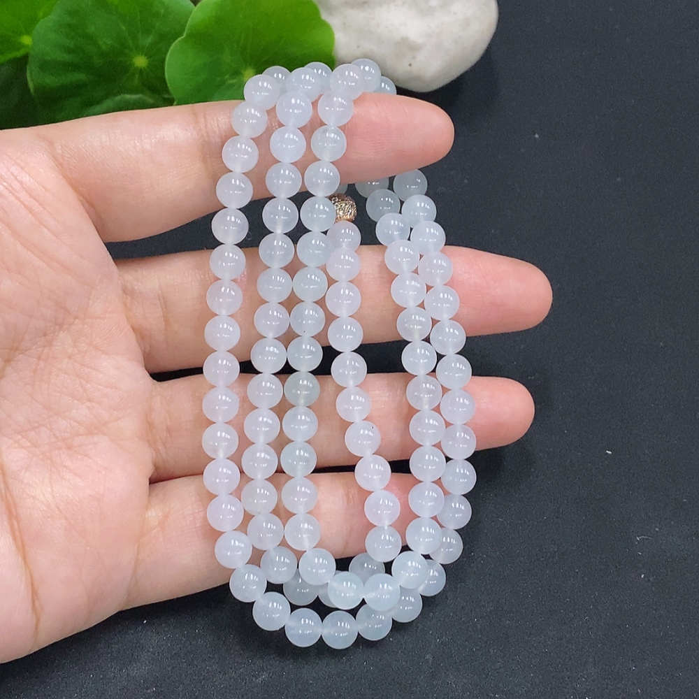 F29391325 Jadeite Bead Necklace Approx. 5.8mm Non-Gold Total Weight Approx. 39.6g