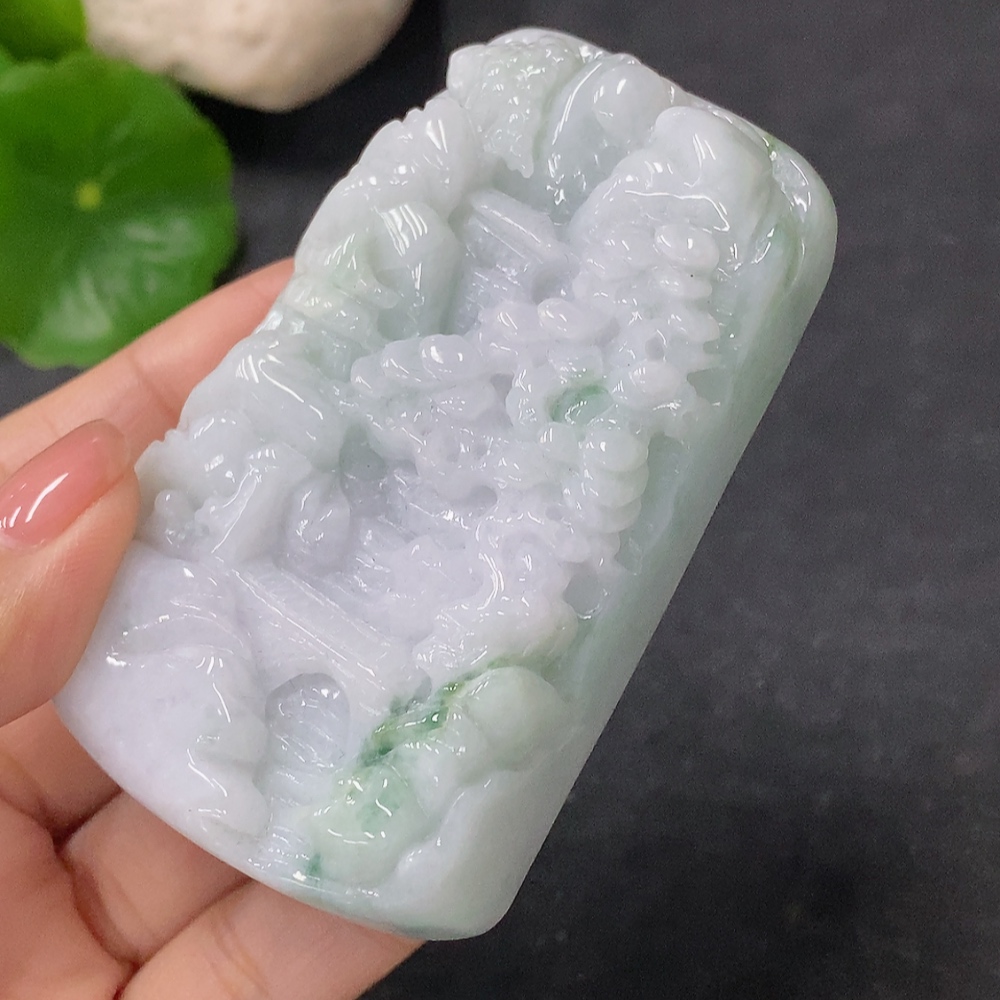 F34041842 Jadeite Pendant Landscape Plaque Total Weight Approx. 115.22g