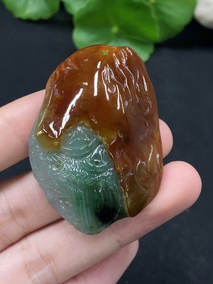 F34028647 Jadeite Eight-Diagram Pendant with Indeterminate Yellow Color Origin, Total Weight Approximately 27.96g Excluding Rope