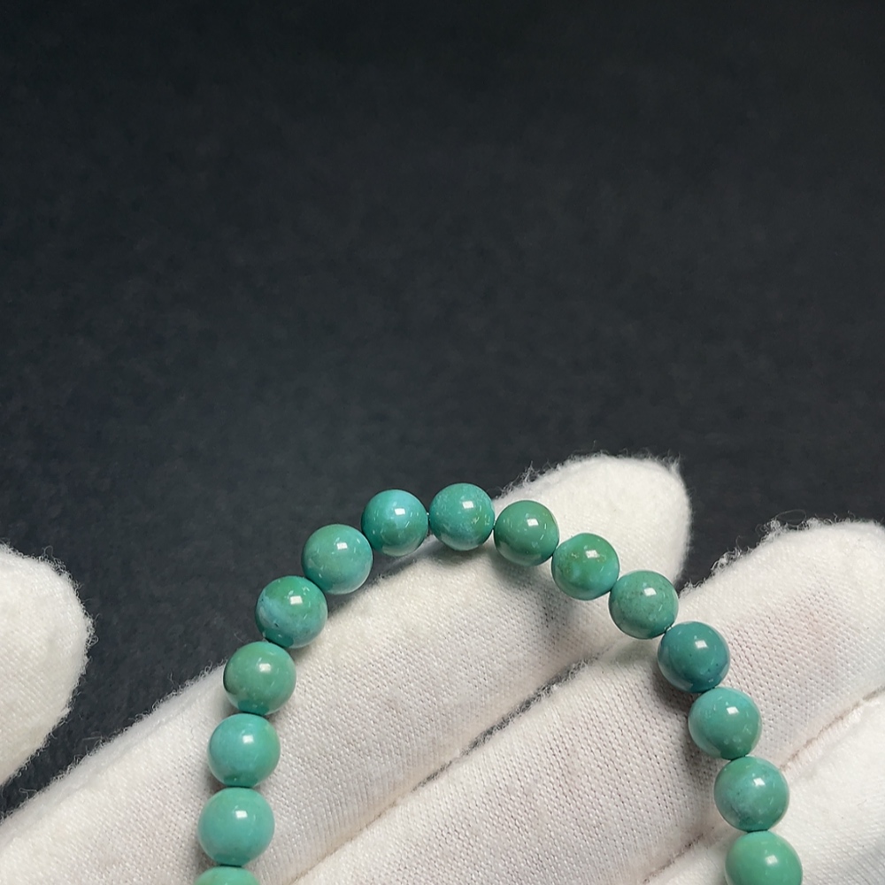 C34008216 Turquoise Beaded Bracelet, Total Weight Approx.8.81g, Size About 6mm
