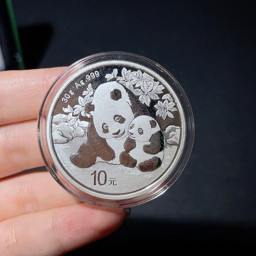 Q34987484 2024 China Panda Silver Coin 30g Pure Silver with Original Certificate and Box