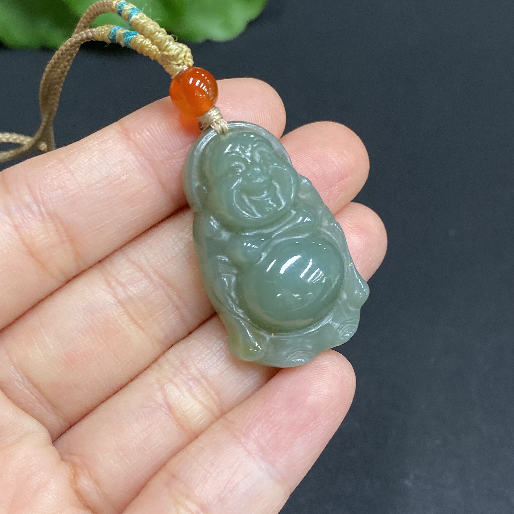 H33903123 Hetian Jade Pendant Buddha Total Weight (with rope): 11.2g