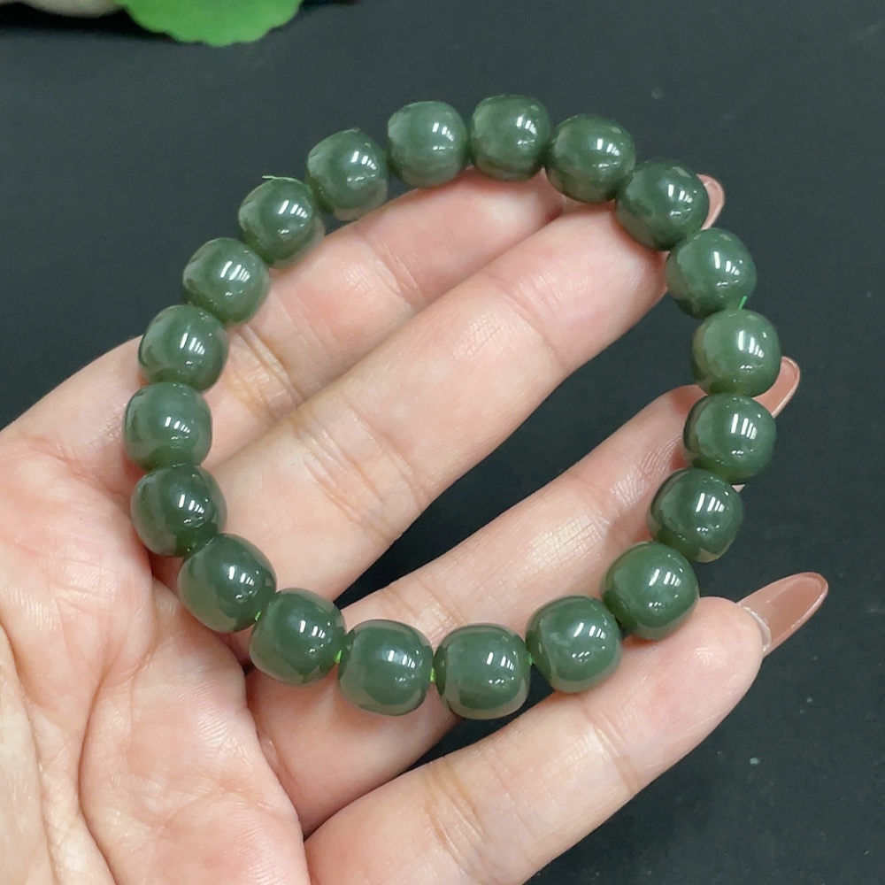 H35101701 Hetian Jade Bracelet, Approx. 9.8mm, Total Weight Approx. 33g