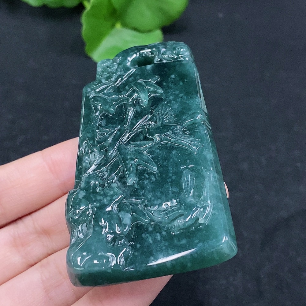 F32729021 JadeiteBamboo Pendant (Total weight: approx. 43.6g)