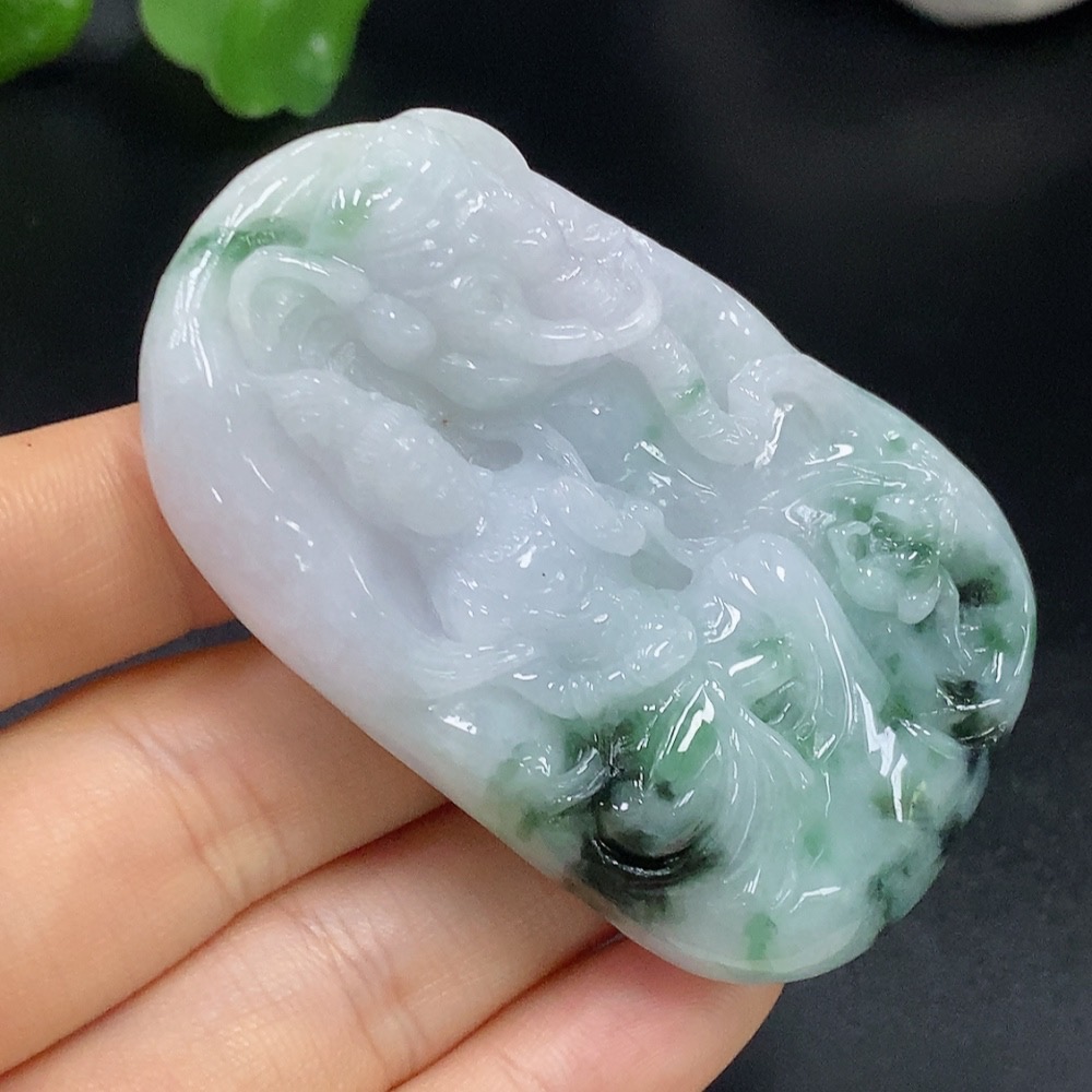 F26029359 Jadeite Samantabhadra Bodhisattva Pendant, Total Weight Approximately 63.98g