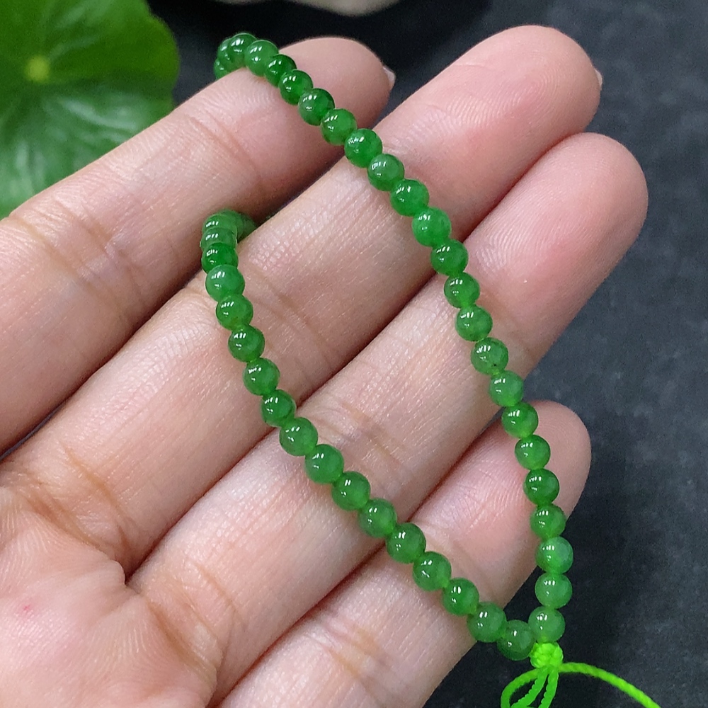F34954997 Jadeite Beads Bracelet Approx. 3.5mm Total Weight Approx. 3.19g