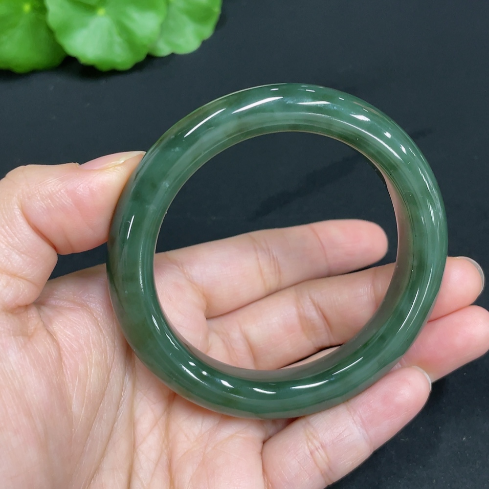 H34073226 Hetian Jade Round Bracelet Size 52 Total Weight Approx. 44.8g
