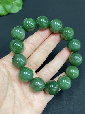 H34986415 Hetian Jade Jasper Bracelet, Approx. 15.6mm, Total Weight Approx. 87.1g