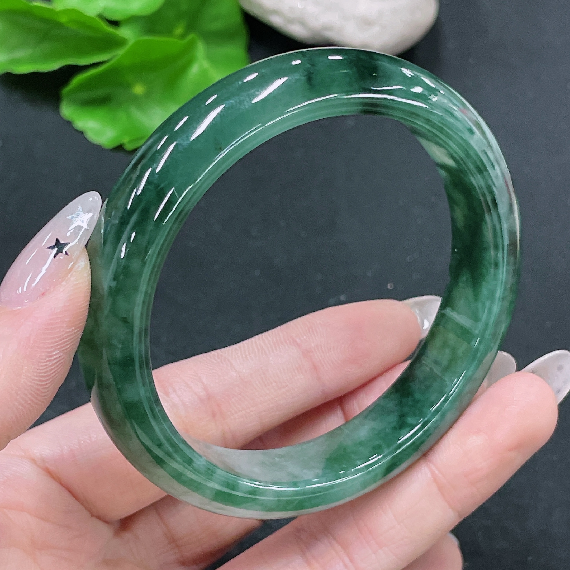 F35104526 Jadeite Round Bangle Size 57.7 Total Weight Approx. 59.13g