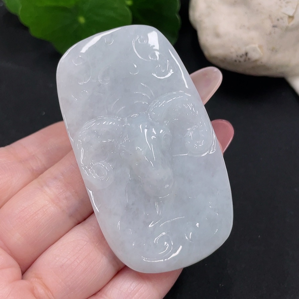 F34032373 Jadeite Zodiac Sheep Pendant Total Weight Approx. 35.4g