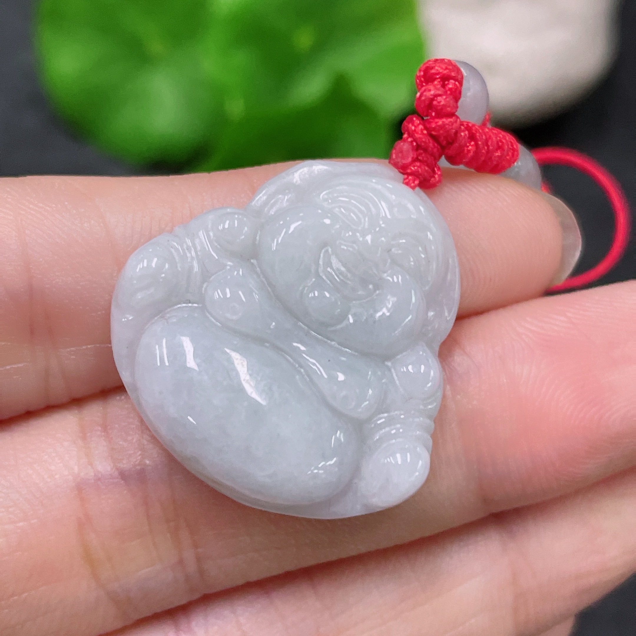 F32811434 JadeitePendant Buddha with Beads (Non-Grade A) Including Cord Total Weight Approx. 11.27g