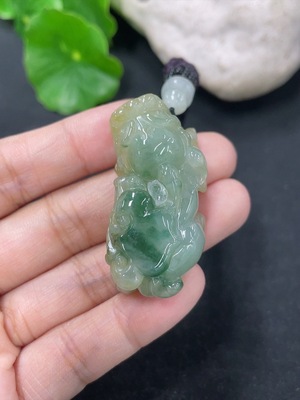 F46567687 翡翠挂件貔貅 货品总约重 含绳24.57g