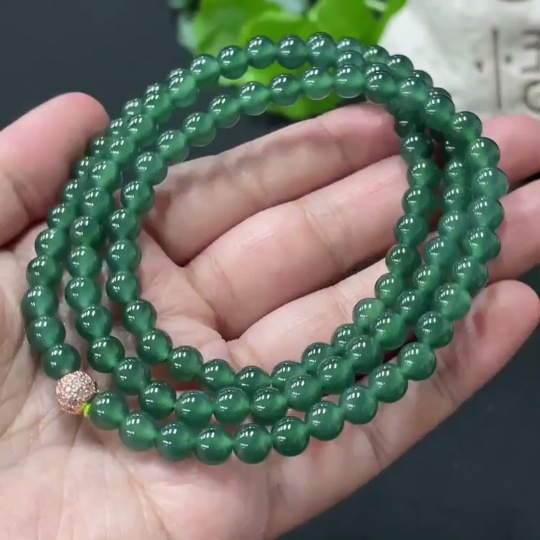 F30557611 Jadeite Beaded Necklace Approx 6.1mm Total Weight 42g Non-Gold Matching Beads