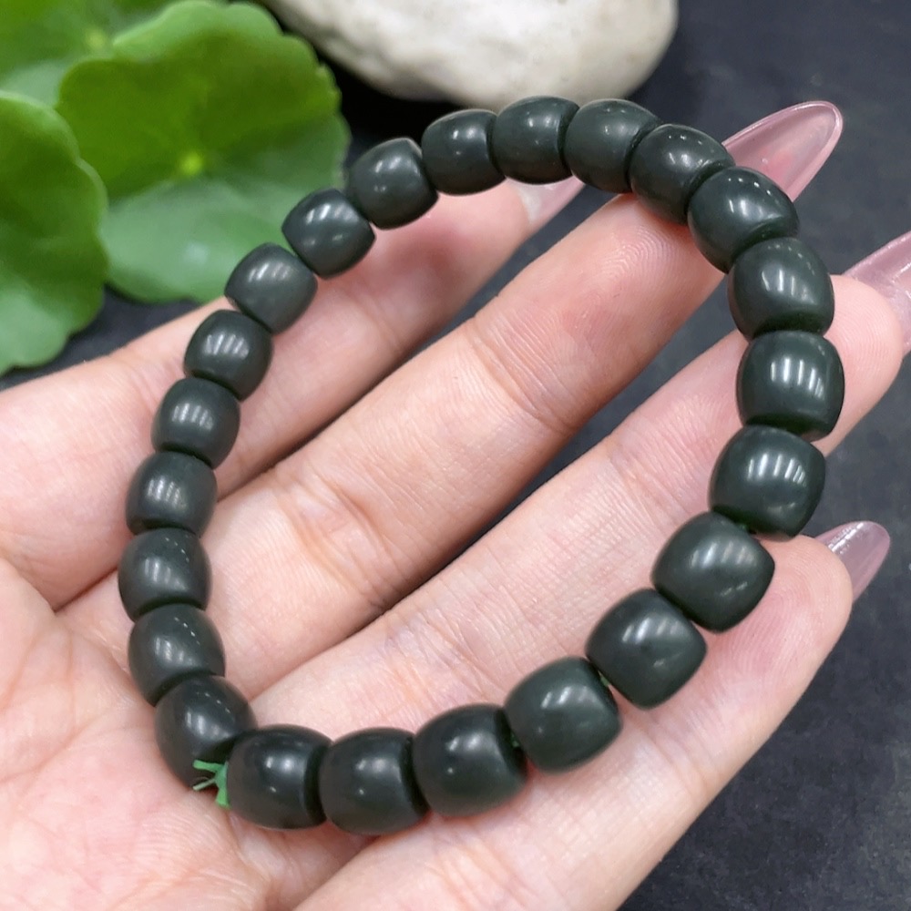 H33841934 Hetian Jade Bracelet, about 7.7mm, total weight about 19.4g