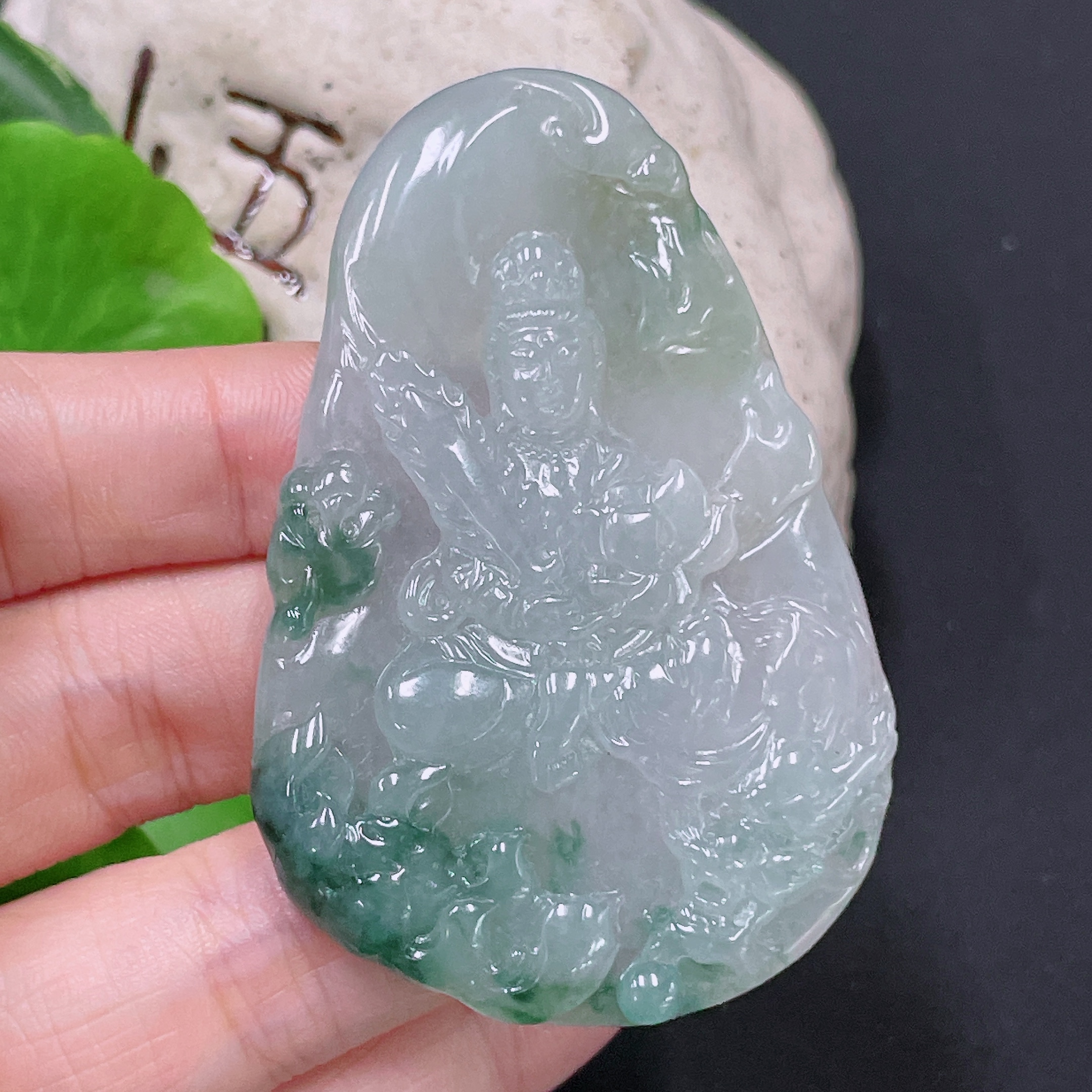 F33865979 Jadeite Akasagarbha Bodhisattva Pendant, Total Weight Approx. 27.8g
