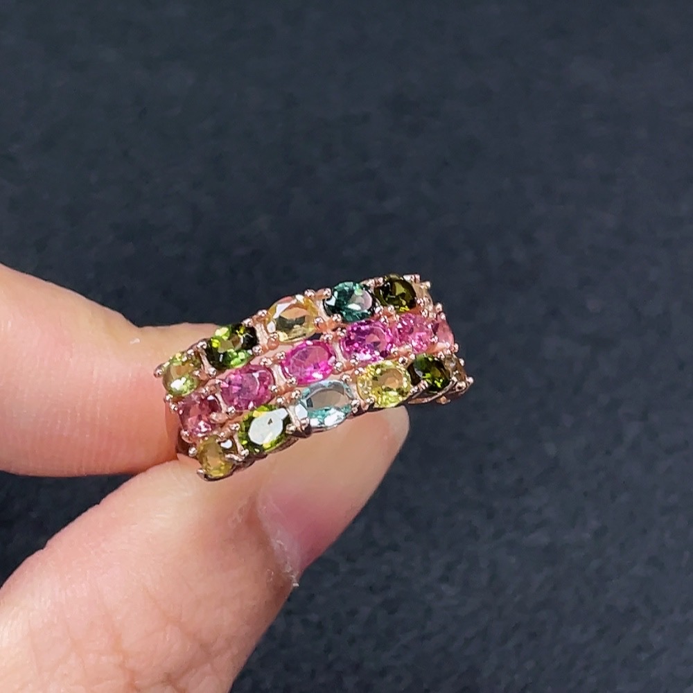 C34990420 Tourmaline Ring Non-Gold Adjustable Shank Total Weight Approx.3.66g Stone Size Approx.3.2*2.3mm
