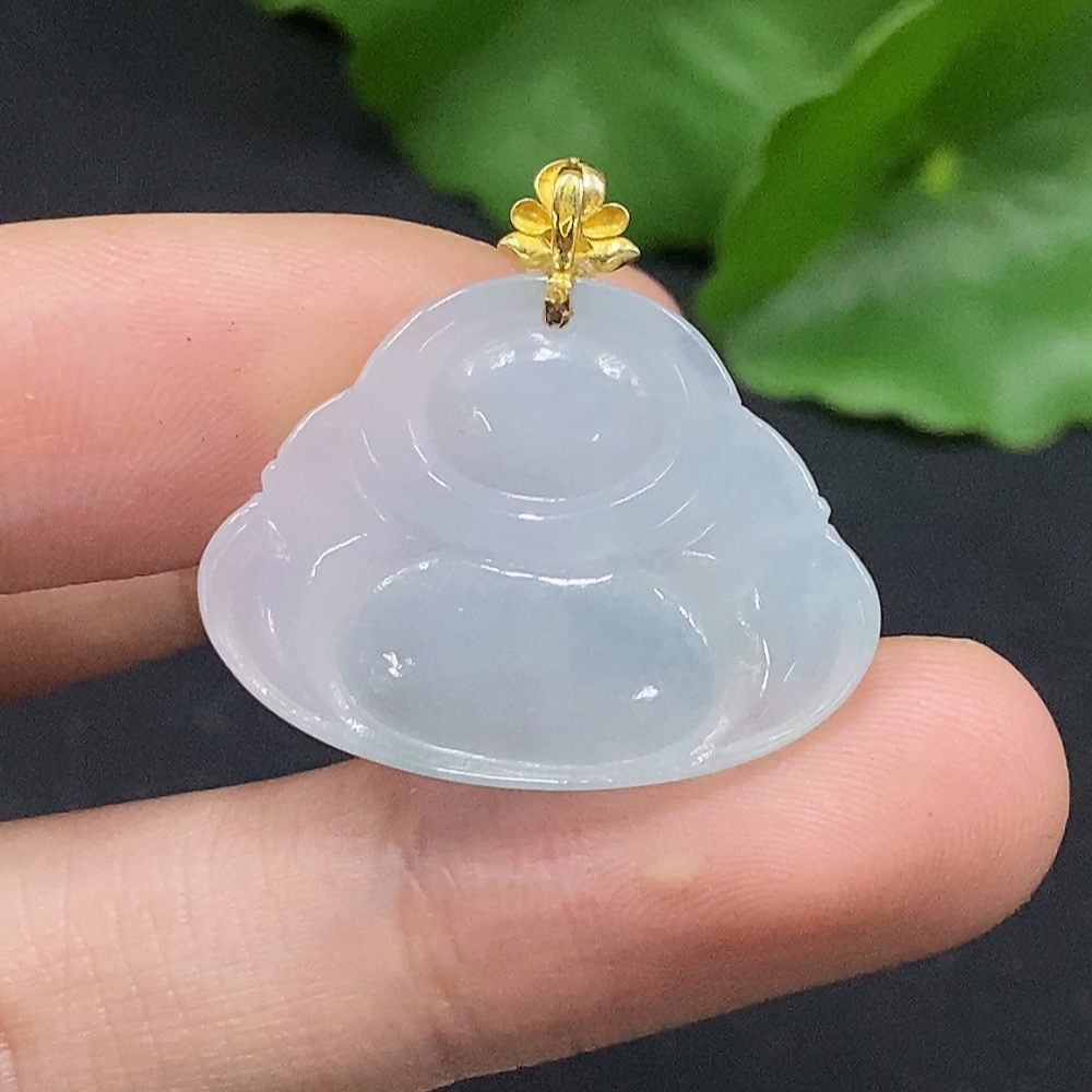 F33866921 Jadeite Buddha Pendant 18K Gold Total Weight Approx.4.24g