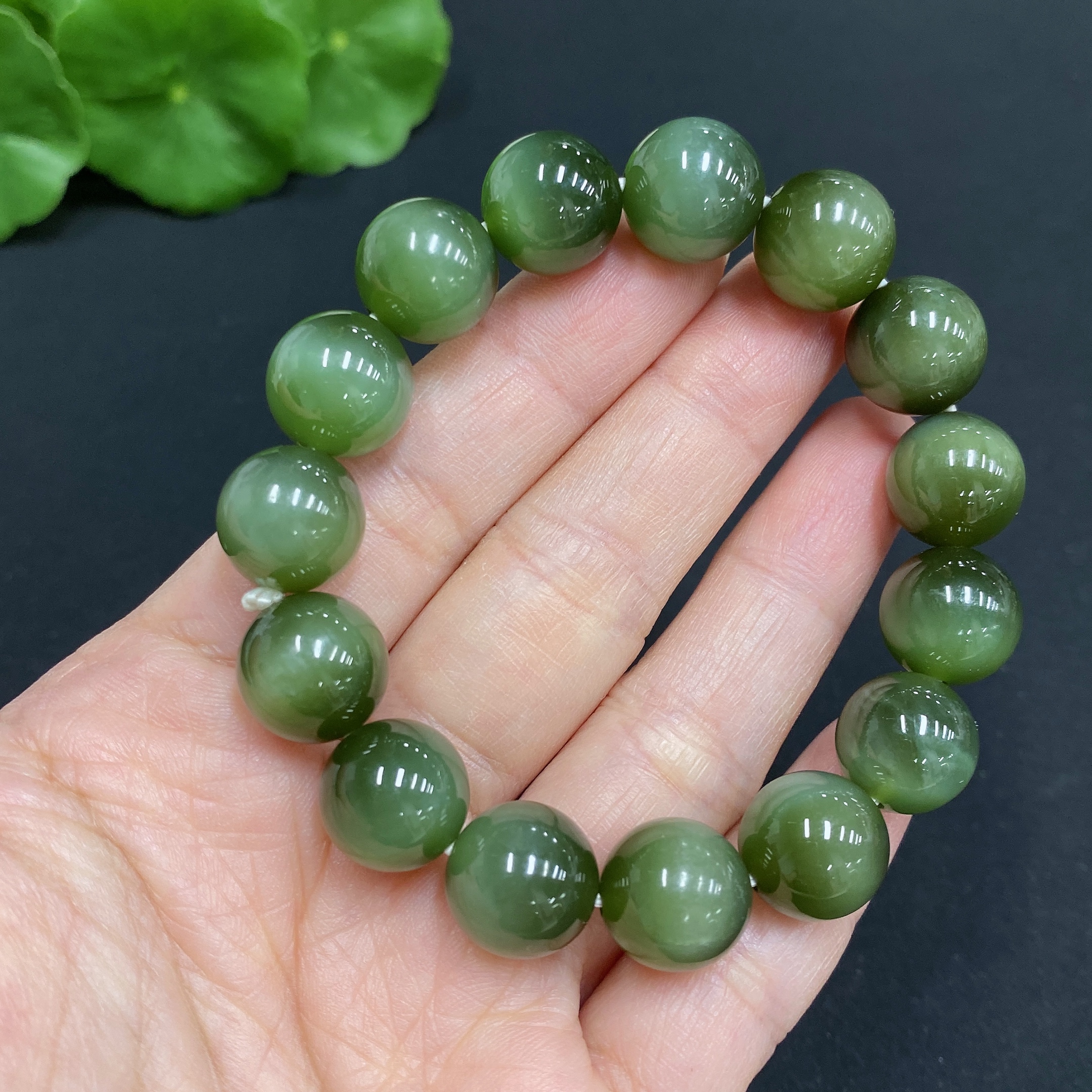 H31667186 Hetian Jade Bracelet Approx.11.4mm Total Weight Approx.38.3g