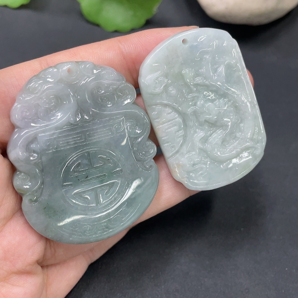 F19132047 Jadeite Pendant 2pcs/lot
