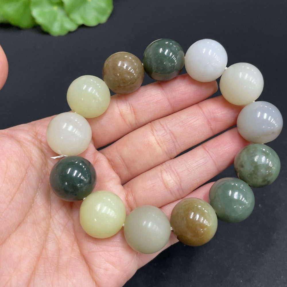 H34072204 Hetian Jade Bracelet Approx. 15.8mm Total Weight Approx. 80g