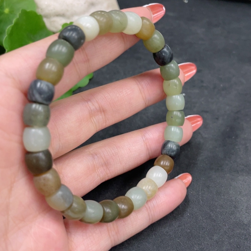 H34016029 Hetian Jade Bracelet, Approx. 7.6mm, Total Weight About 24g