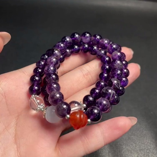 C33889193 Crystal Bead Necklace + Bracelet Non-Gold Total Weight Approx. 49.26g Sell as a Lot Stones May Be Non-Natural